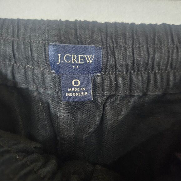 2025 J.Crew Linen Blend Slim Wide Leg Lounge Pants Black Beach Natural - Picture 2 of 11